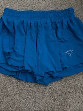 Bright Blue Athletic Skort with Logo Accent